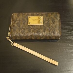 Michael Kors Brown Wristlet Wallet